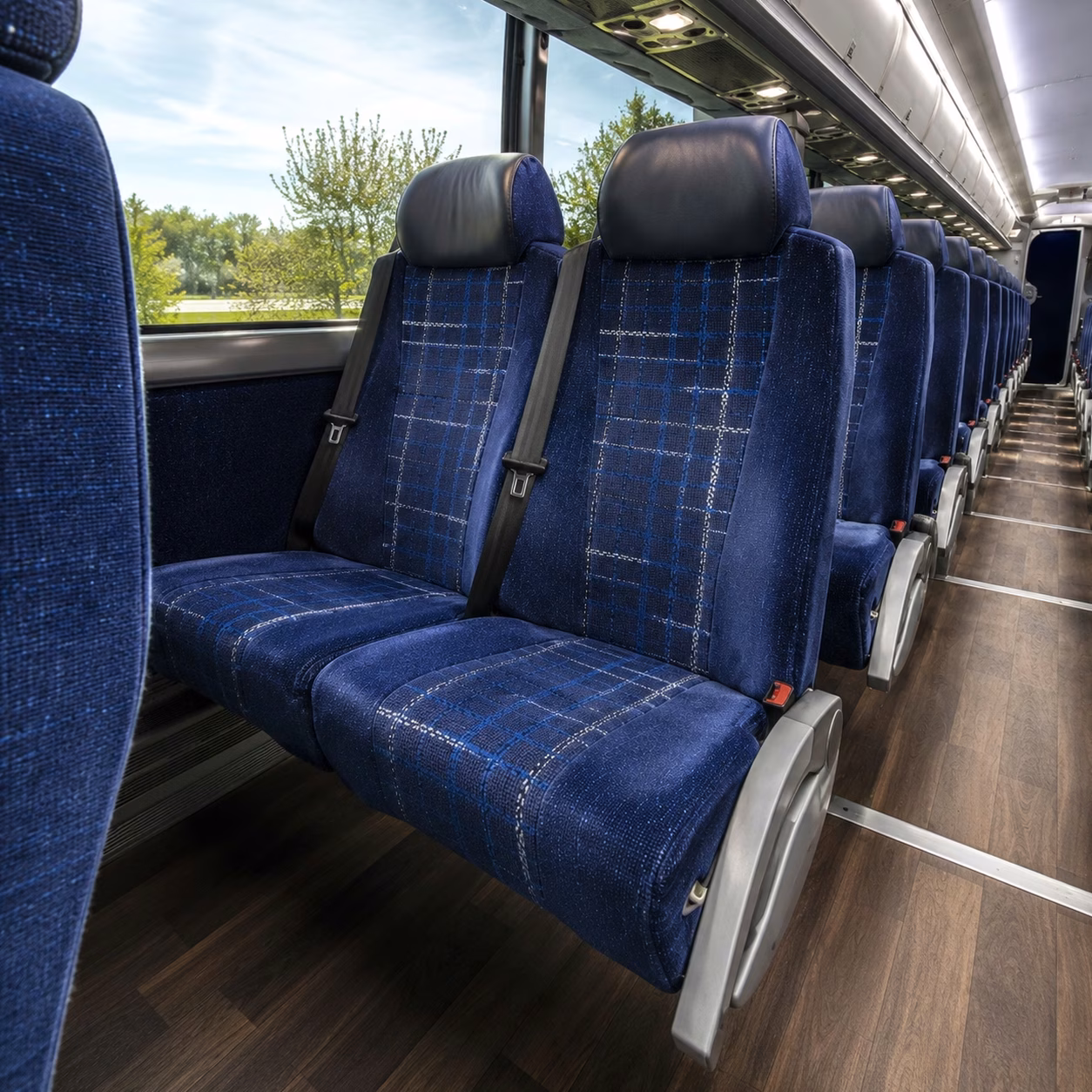 56 passenger charter bus inside