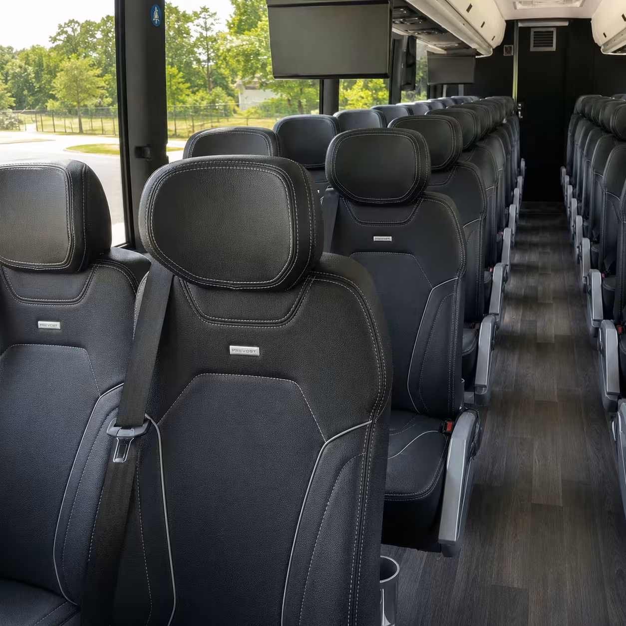 56 passenger charter bus interior