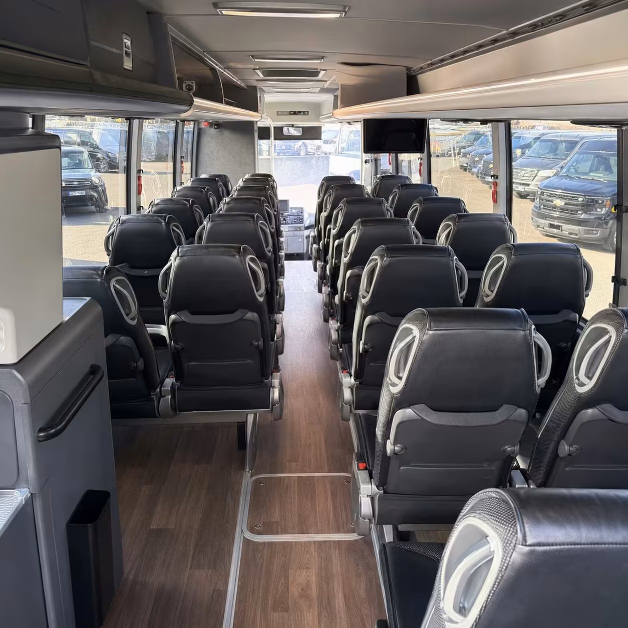 homestead charter bus rental interior